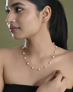 VOJ Gold-Polished Pearl Chain For Women