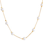 VOJ Gold-Polished Pearl Chain For Women