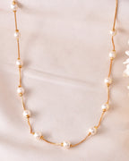 VOJ Gold-Polished Pearl Chain For Women