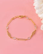 VOJ Gold-Polished Stone Studded Designer Women's Bracelet - Distacart