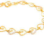 VOJ Gold-Polished Heart Shapped AD Stone Studded Women's Bracelet - Distacart