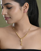 VOJ Gold-Polished Stainless Steel Stone Studded Chain For Women