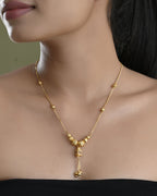 VOJ Gold-Polished Stainless Steel Multi Color Stone Studded Chain For Women