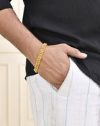VOJ Gold-Polished Stainless Steel Elegent Men's Bracelet - Distacart
