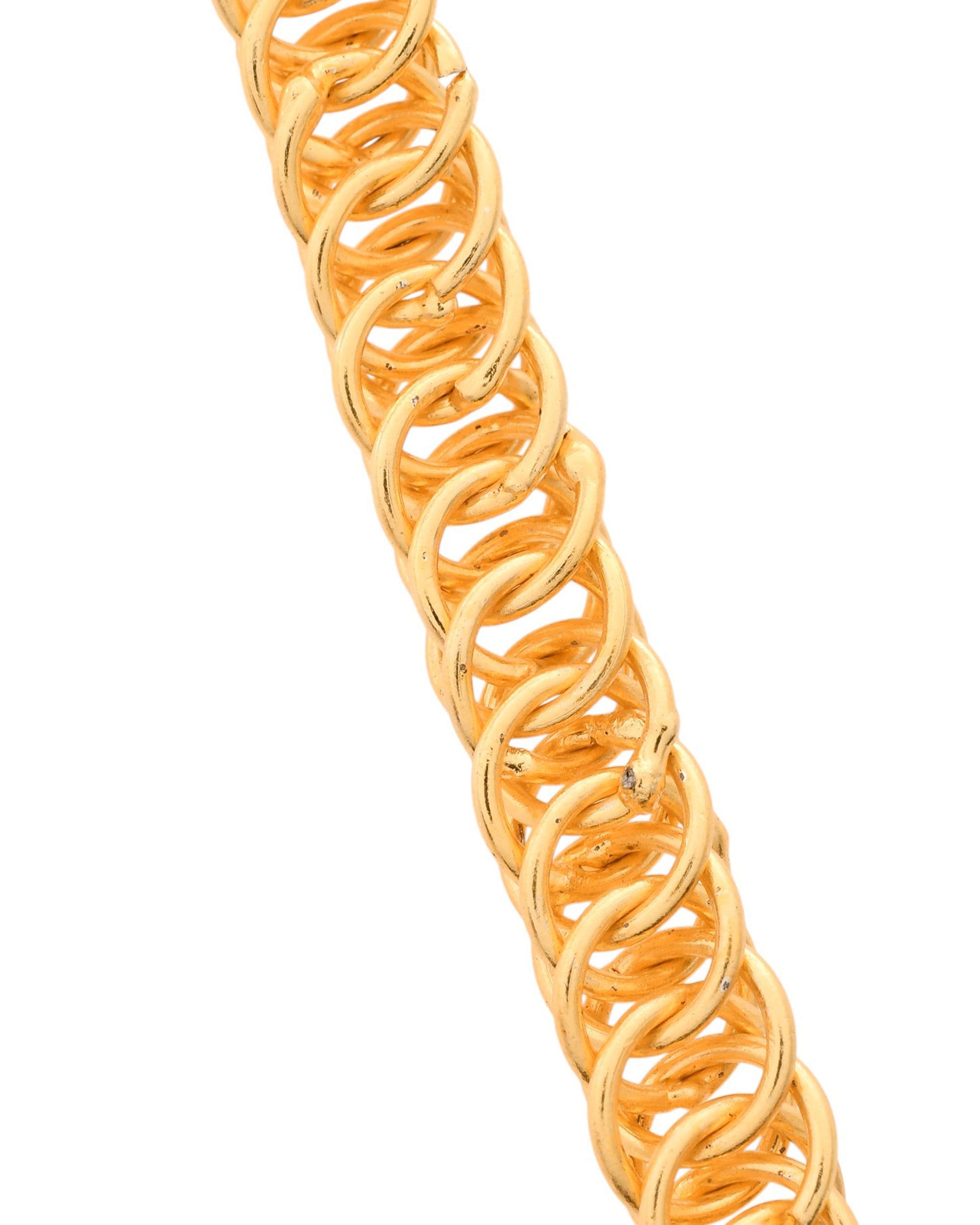 VOJ Gold-Polished Stainless Steel Elegent Men's Bracelet - Distacart