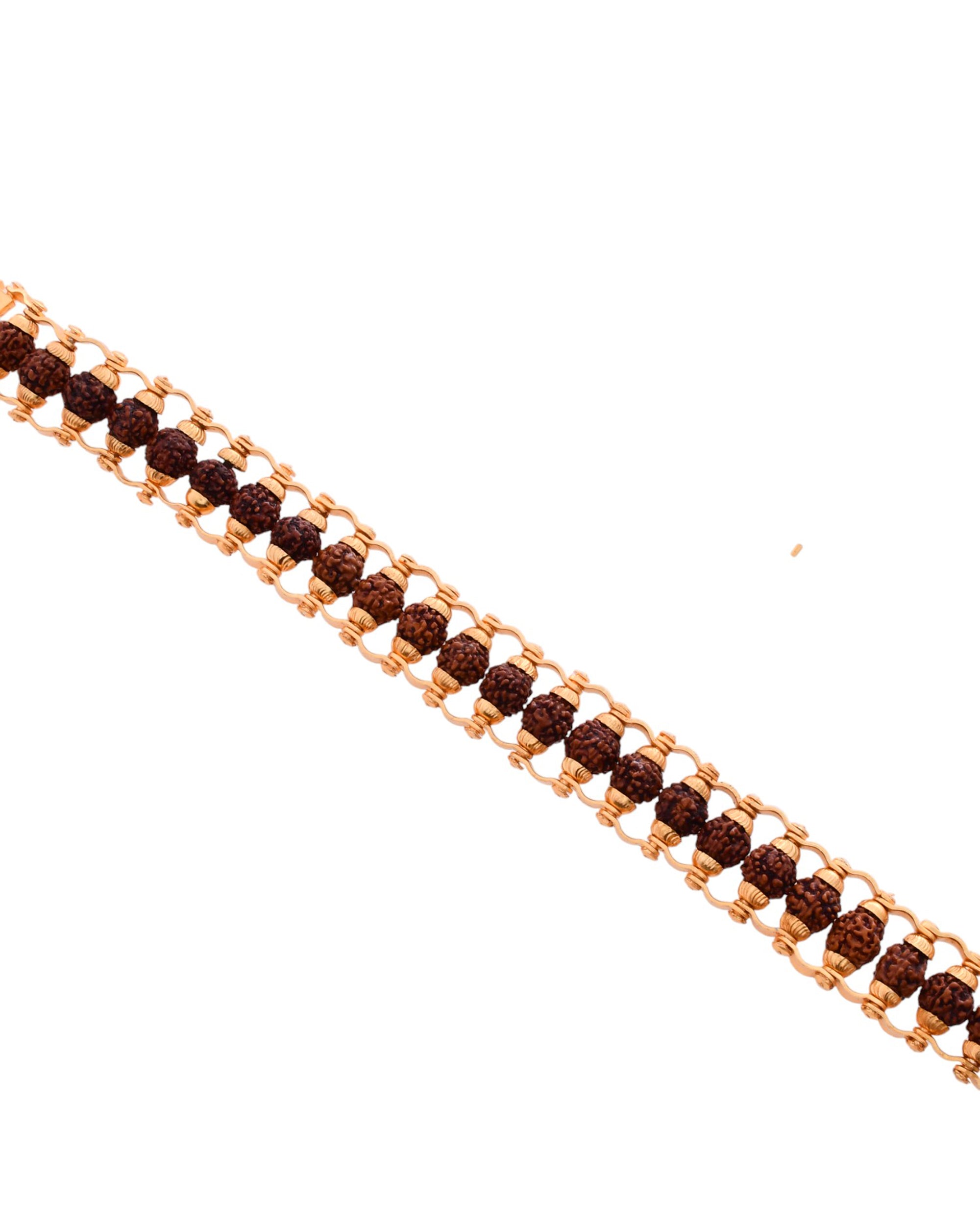 VOJ Gold-Polished Rudraksha Men's Bracelet - Distacart