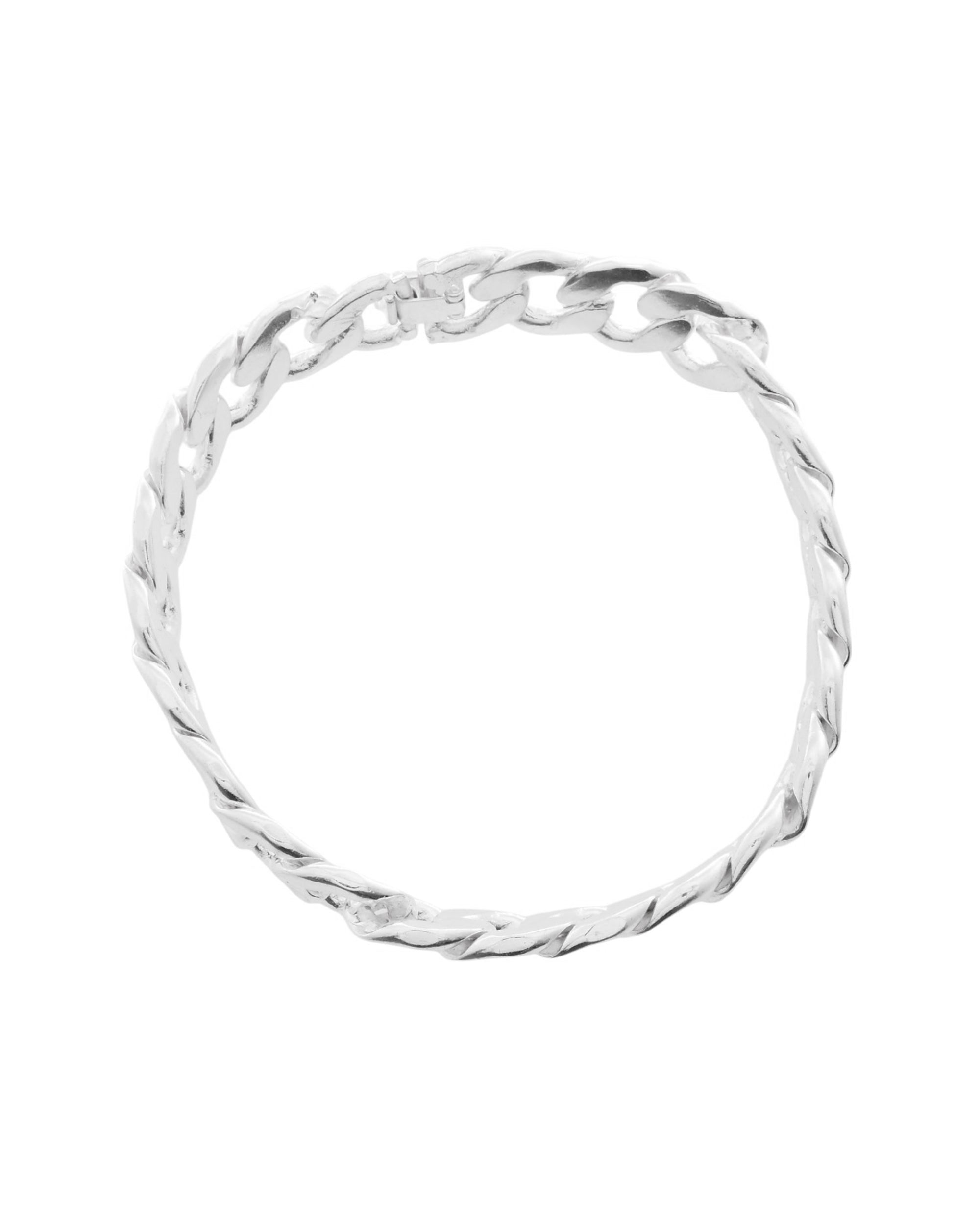 VOJ Silver Plated Stainless Steel Elegent Men's Bracelet - Distacart