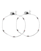 VOJ Set of 2 Silver Plated Elegent Anklet - Distacart