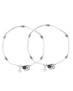 VOJ Set of 2 Silver Plated Elegent Anklet - Distacart