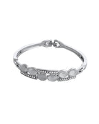 VOJ Silver Plated Stone Studded Kada Bracelet - Distacart
