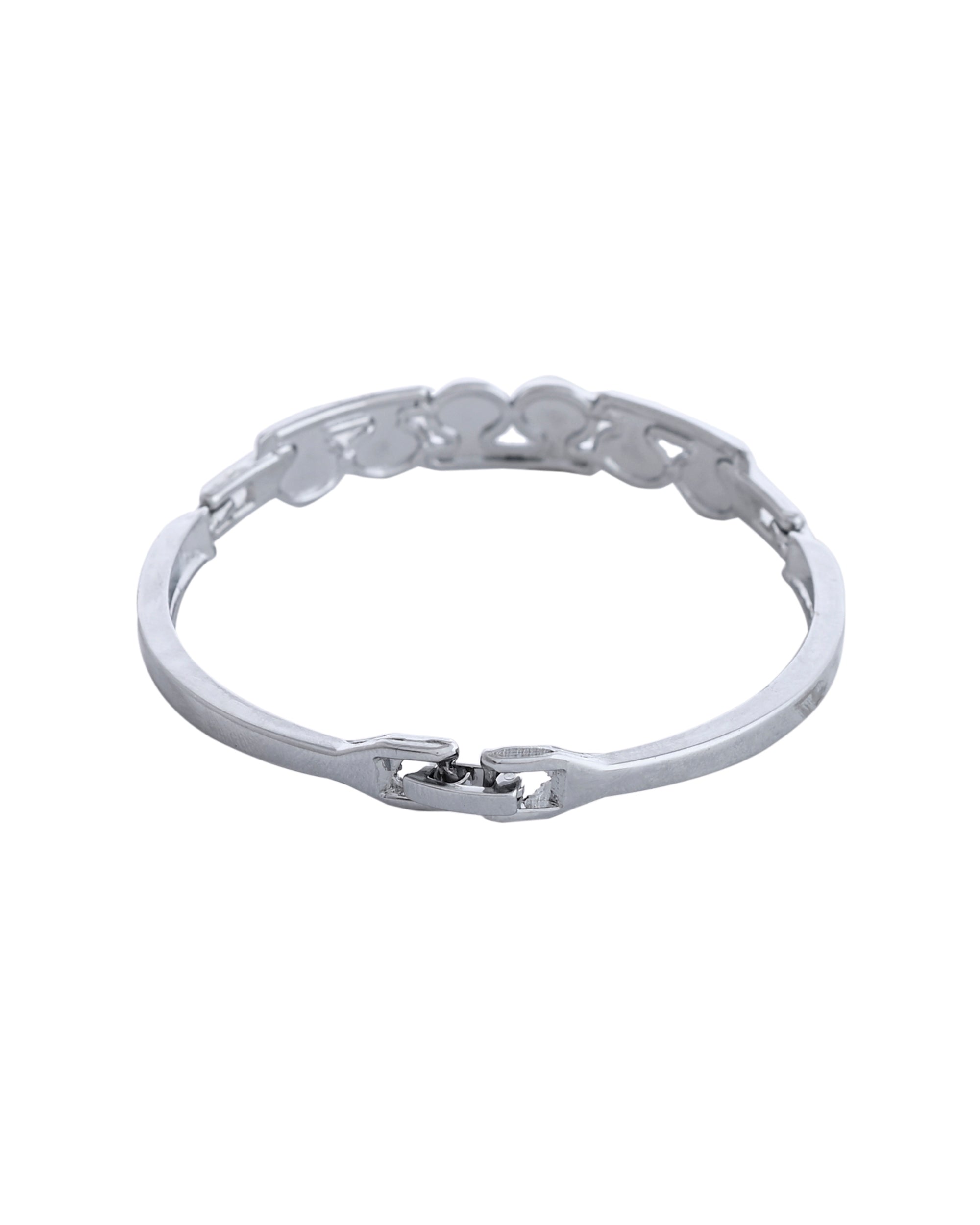 VOJ Silver Plated Stone Studded Kada Bracelet - Distacart