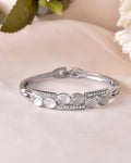 VOJ Silver Plated Stone Studded Kada Bracelet - Distacart