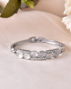VOJ Silver Plated Stone Studded Kada Bracelet - Distacart