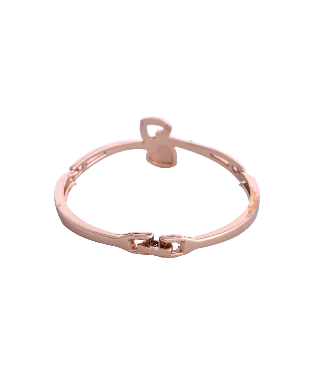 VOJ Gold-Polished Heart Shaped Stone Studded Kada Bracelet - Distacart