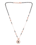 VOJ Rose Gold-Polished Stone Studded Circular Mangalsutra - Distacart