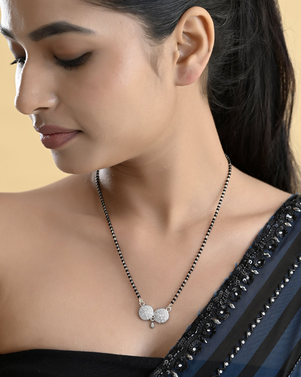 VOJ Silver Plated Stone Studded Elegent Mangalsutra - Distacart