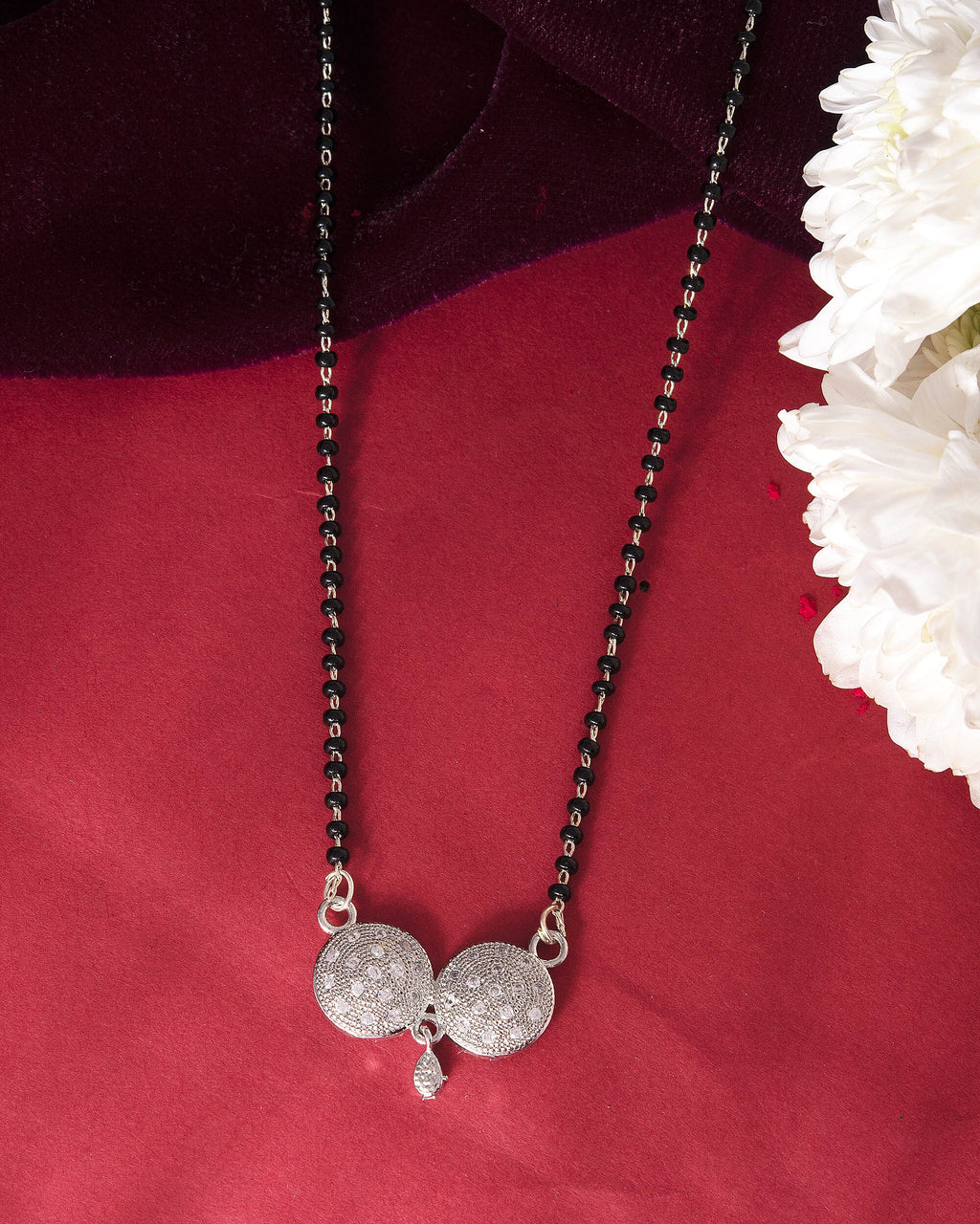 VOJ Silver Plated Stone Studded Elegent Mangalsutra - Distacart