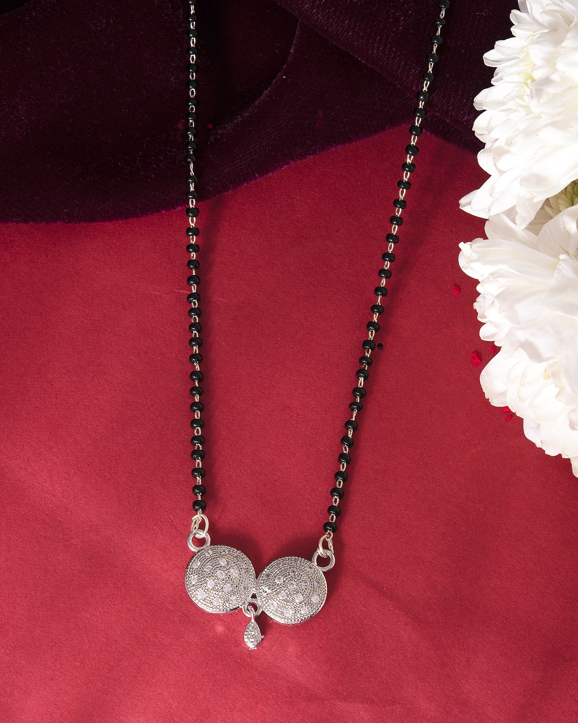 VOJ Silver Plated Stone Studded Elegent Mangalsutra - Distacart
