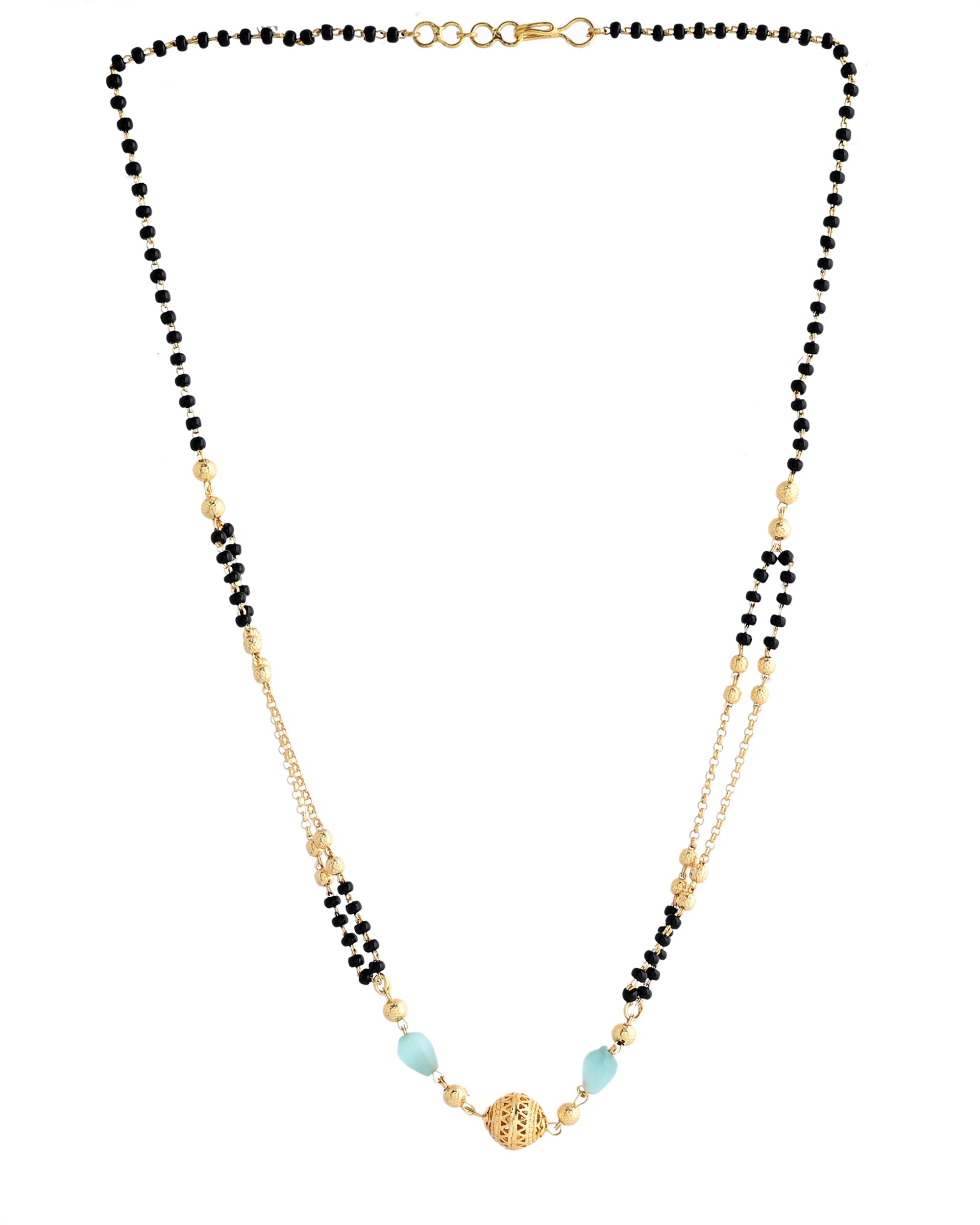 VOJ Gold-Polished Beads Studded MangalSutra - Distacart