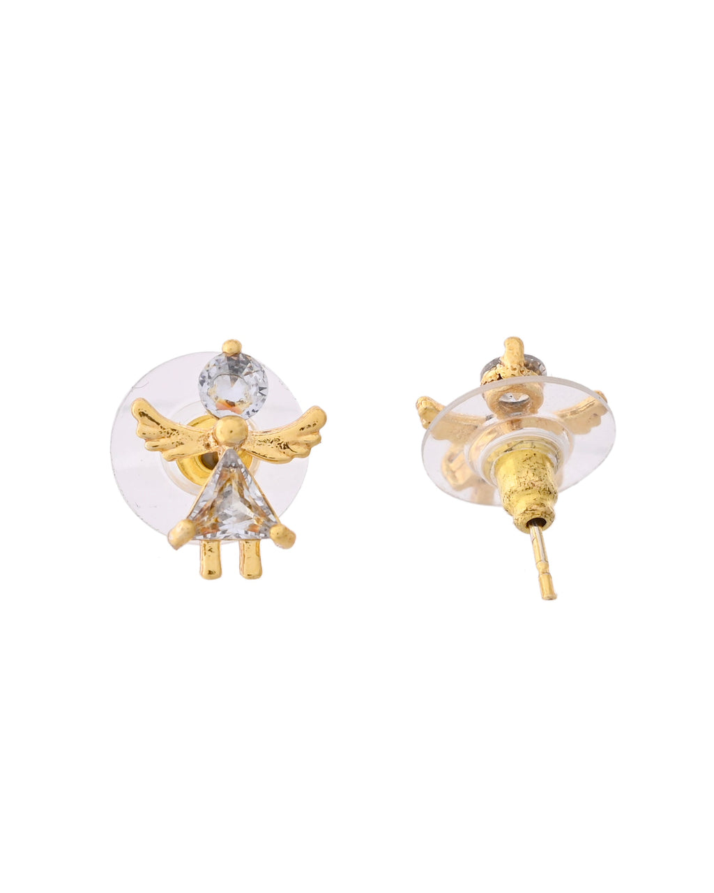 VOJ Gold-Polished Doll Shapped Stone Studded Mangalsutra With Earrings Set - Distacart