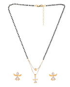 VOJ Gold-Polished Doll Shapped Stone Studded Mangalsutra With Earrings Set - Distacart