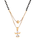 VOJ Gold-Polished Doll Shapped Stone Studded Mangalsutra With Earrings Set - Distacart
