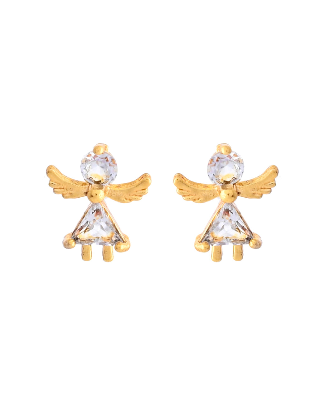 VOJ Gold-Polished Doll Shapped Stone Studded Mangalsutra With Earrings Set - Distacart