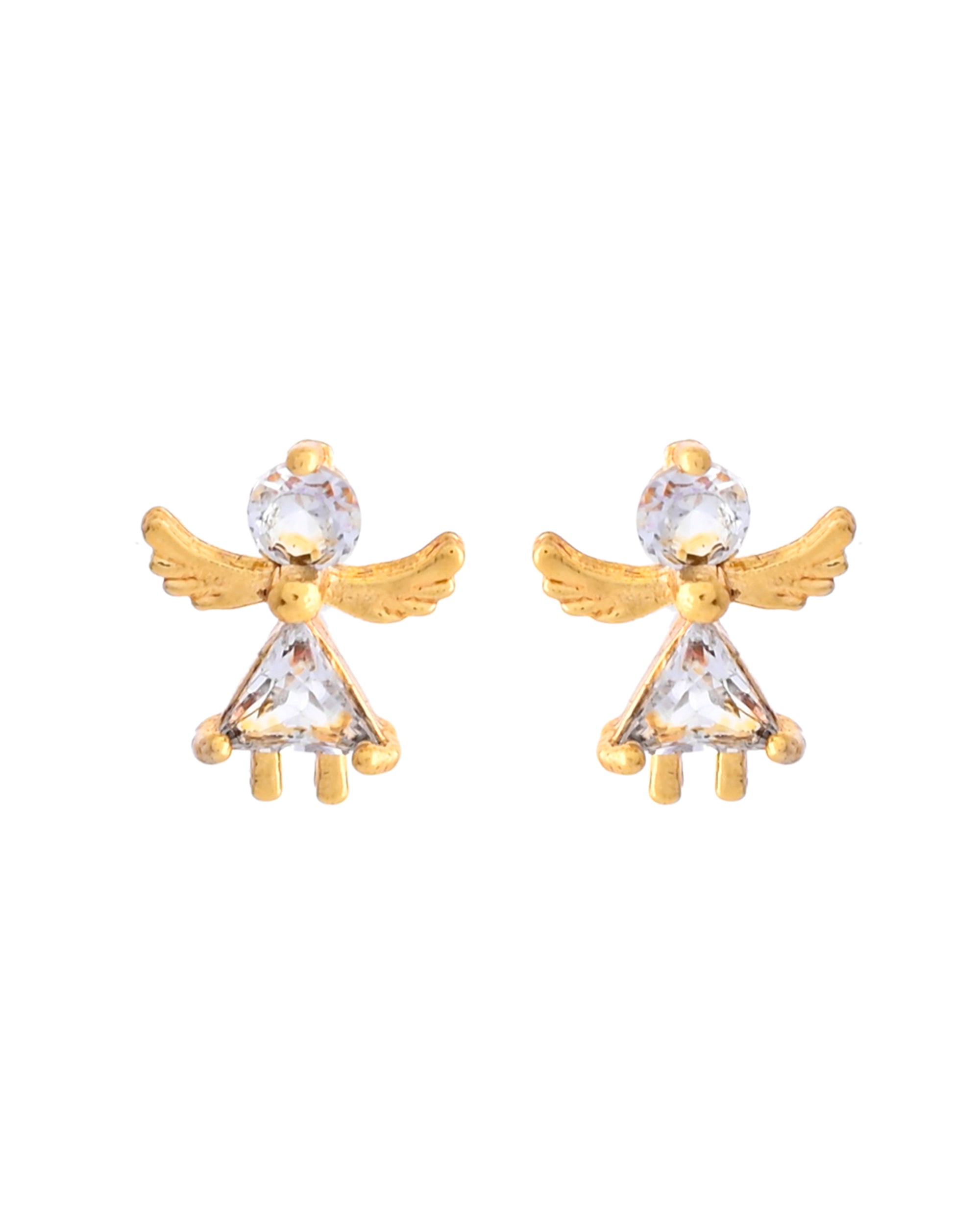 VOJ Gold-Polished Doll Shapped Stone Studded Mangalsutra With Earrings Set - Distacart