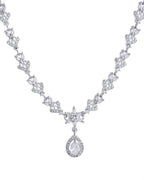 VOJ Silver Plated Elegent Designer AD Jewellery Set