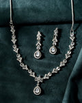 VOJ Silver Plated Elegent Designer AD Jewellery Set