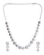 VOJ Silver Plated Star Shaped Necklace With Earrings Set