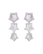 VOJ Silver Plated Star Shaped Necklace With Earrings Set