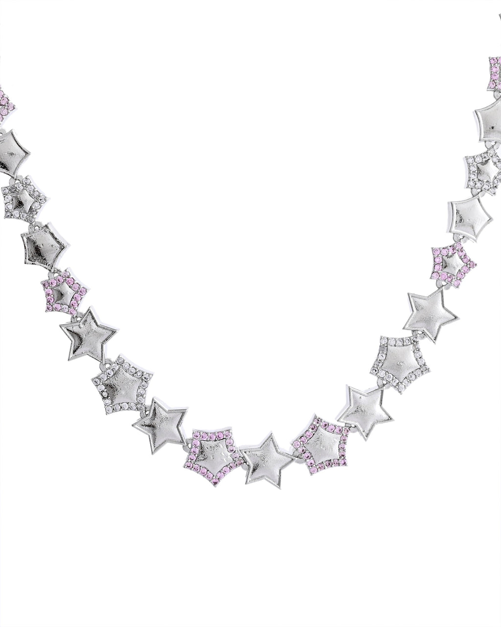 VOJ Silver Plated Star Shaped Necklace With Earrings Set