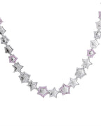 VOJ Silver Plated Star Shaped Necklace With Earrings Set