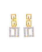 VOJ Gold-Polished Geometrical AD Jewellery Set