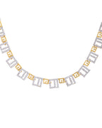 VOJ Gold-Polished Geometrical AD Jewellery Set