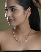 VOJ Gold-Polished Circular AD Jewellery Set