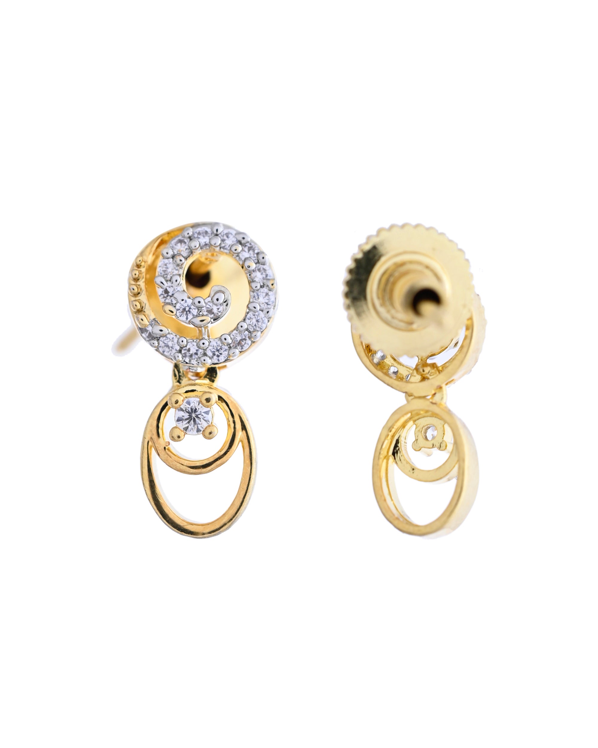 VOJ Gold-Polished Circular AD Jewellery Set