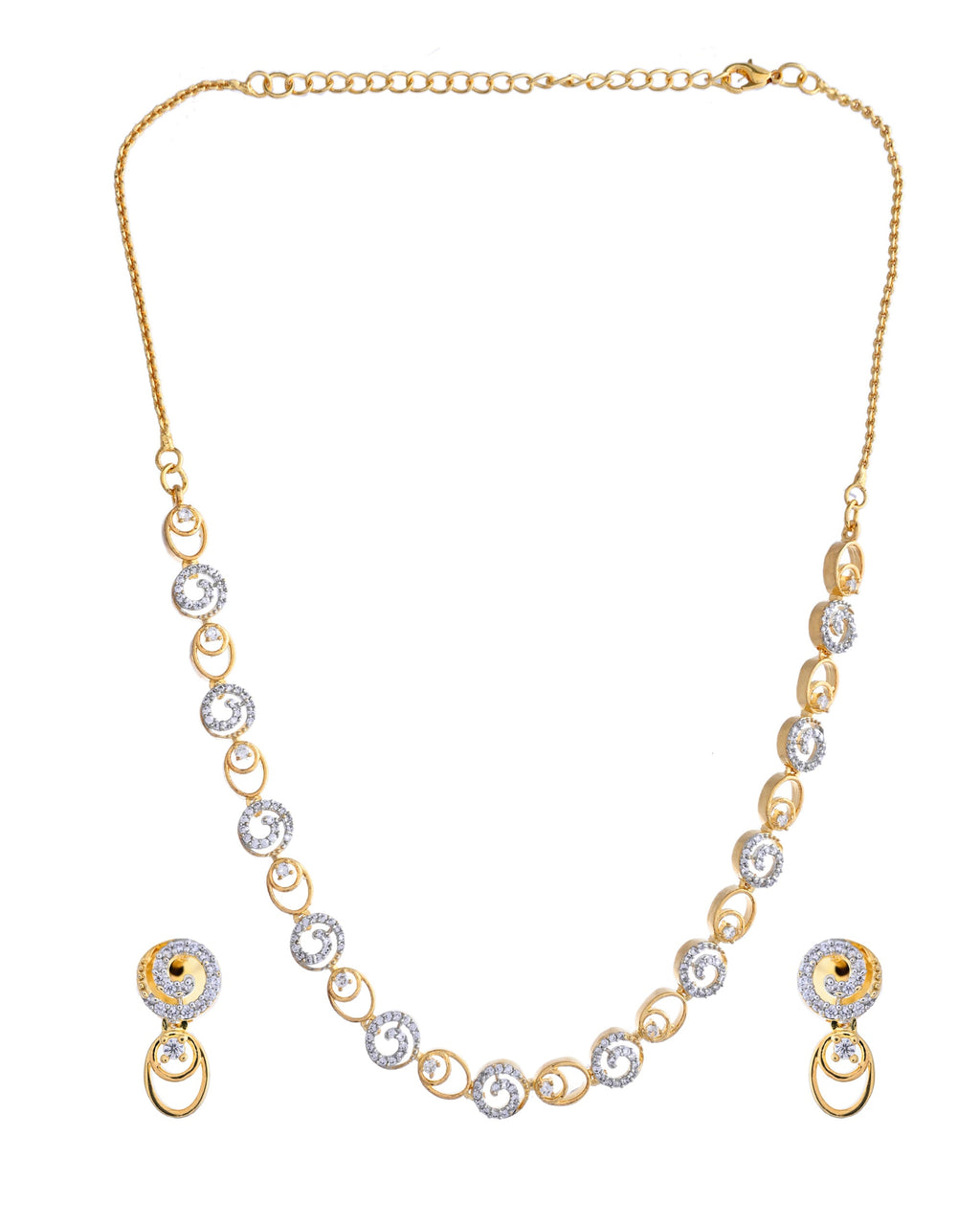 VOJ Gold-Polished Circular AD Jewellery Set