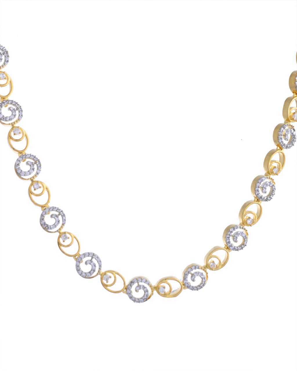 VOJ Gold-Polished Circular AD Jewellery Set