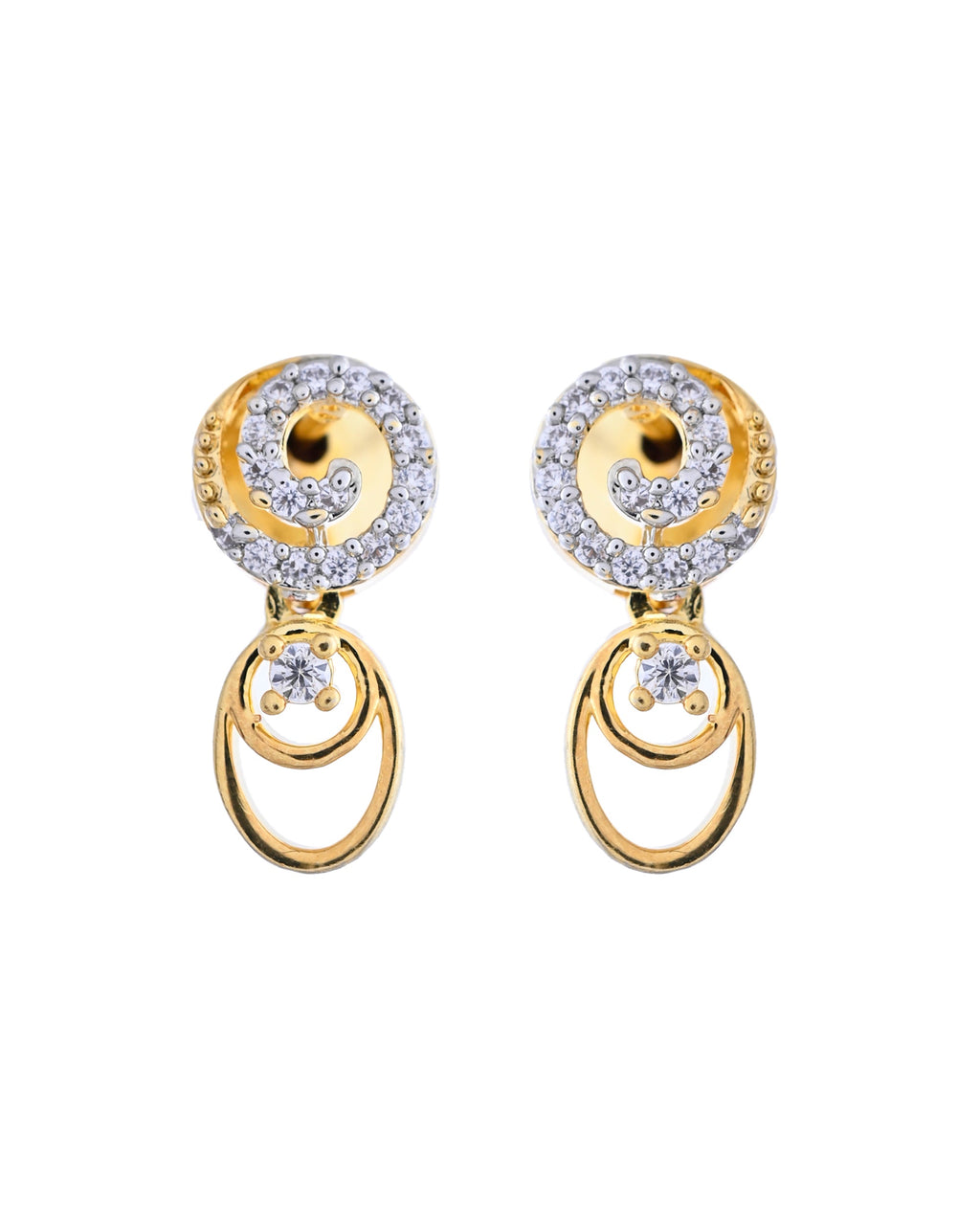 VOJ Gold-Polished Circular AD Jewellery Set
