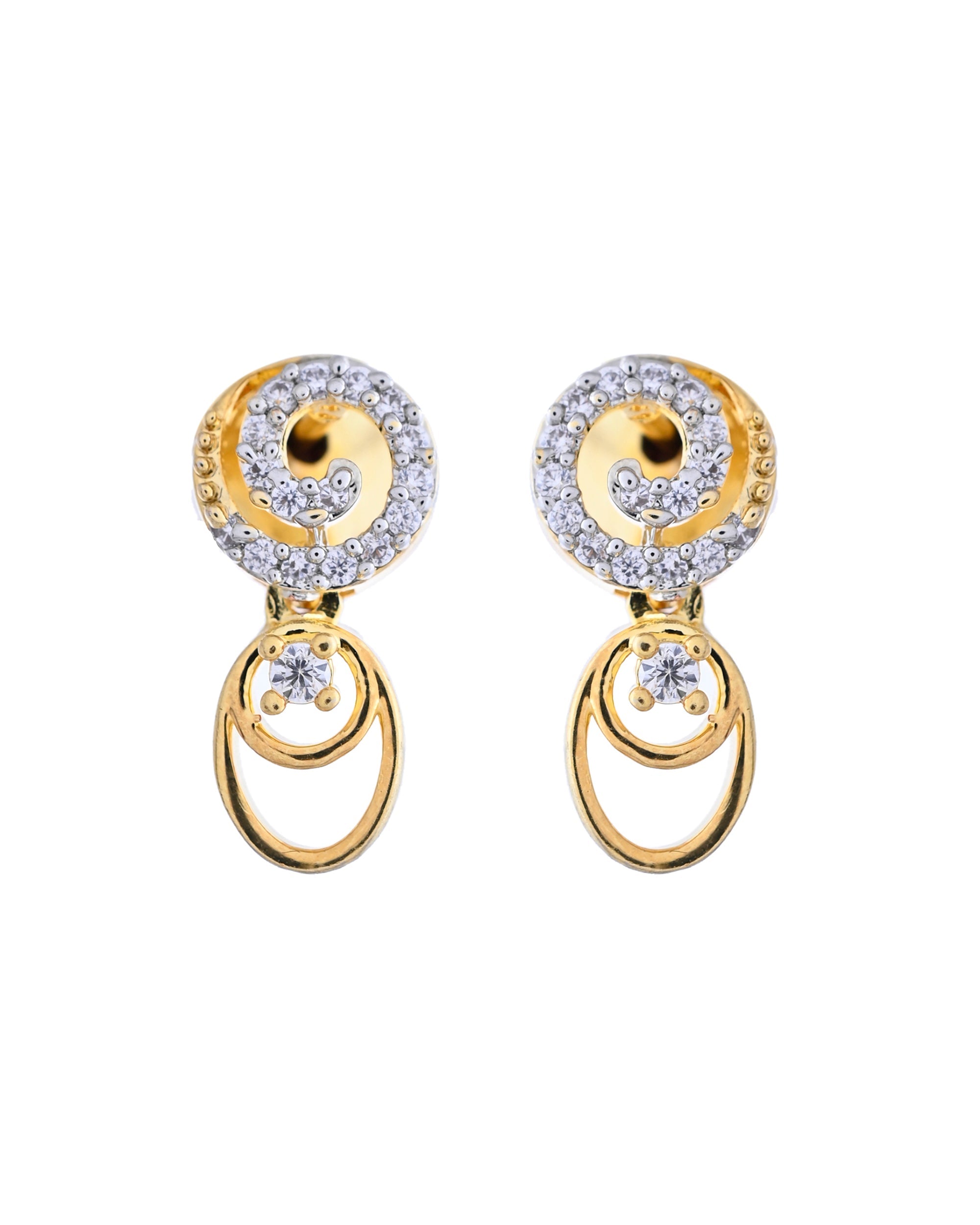 VOJ Gold-Polished Circular AD Jewellery Set