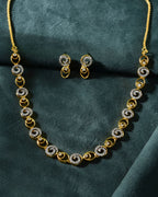 VOJ Gold-Polished Circular AD Jewellery Set
