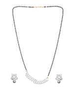 VOJ Silver Toned AD Stone Studded Designer MangalSutra Set - Distacart