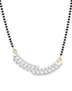 VOJ Silver Toned AD Stone Studded Designer MangalSutra Set - Distacart