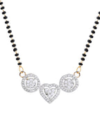 VOJ Gold Toned AD Stone Studded Heart Shape MangalSutra Set - Distacart
