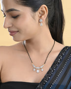 VOJ Gold Toned AD Stone Studded Tear Drop Design MangalSutra Set - Distacart