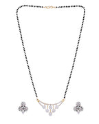 VOJ Gold Toned AD Stone Studded Floral MangalSutra Set - Distacart