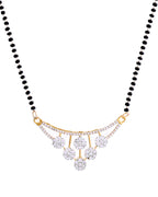 VOJ Gold Toned AD Stone Studded Floral MangalSutra Set - Distacart