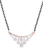 VOJ Rose Gold Toned AD Stone Studded Floral MangalSutra Set - Distacart